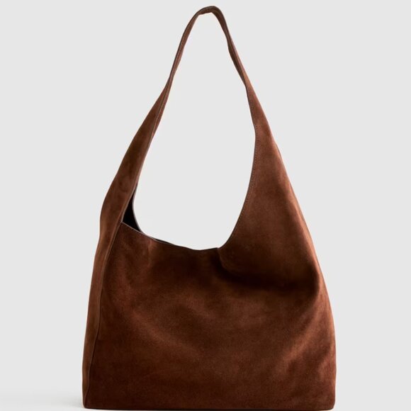 Italian Suede Slouchy Shoulder Bag - Picture 3 of 5